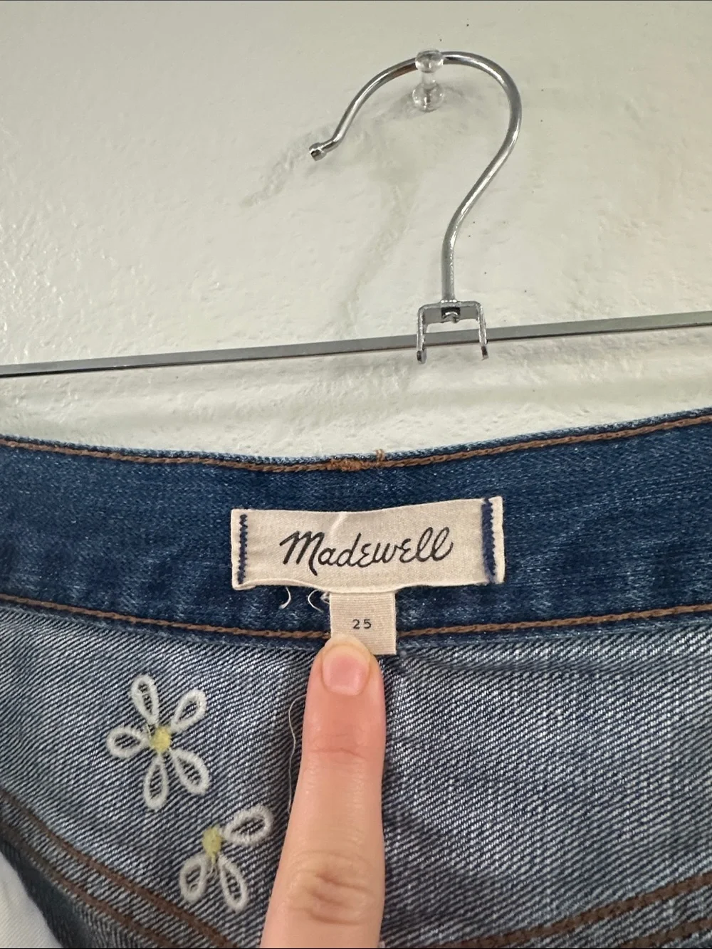 Madewell Embroidered Daisy Denim Cutoff Shorts